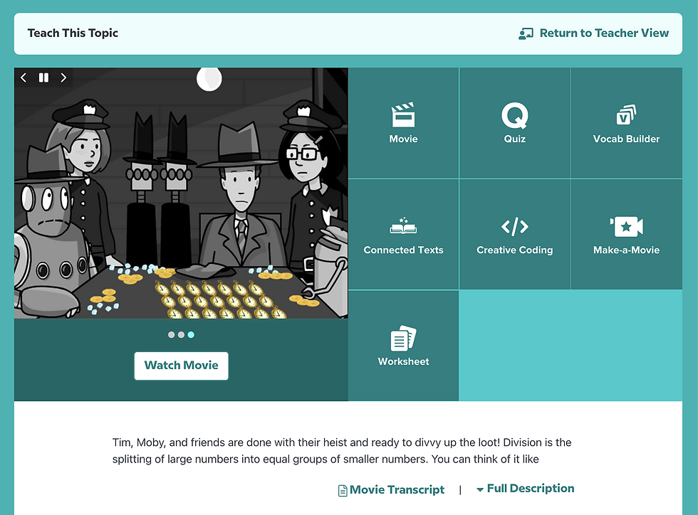 Examples of creative tools for the American Revolution topic, including Creative Coding and Make-a-Map