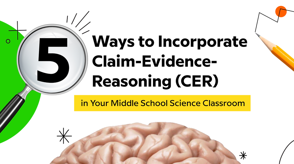 5 Ways to incorporate Claim-Evidence-Reasoning (CER) in your middle school science classroom