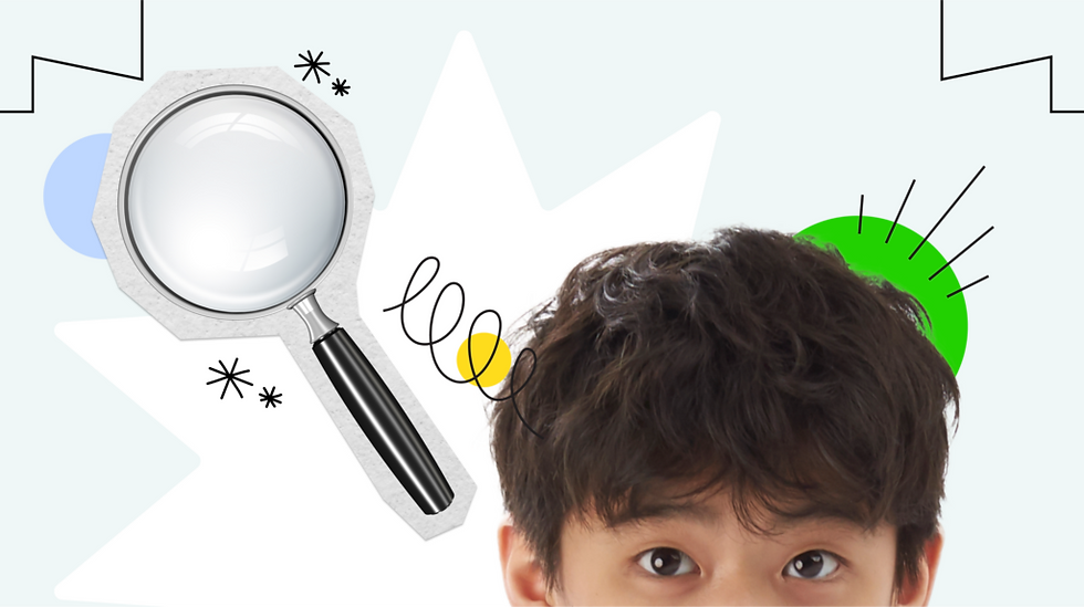 Student with a magnifying glass