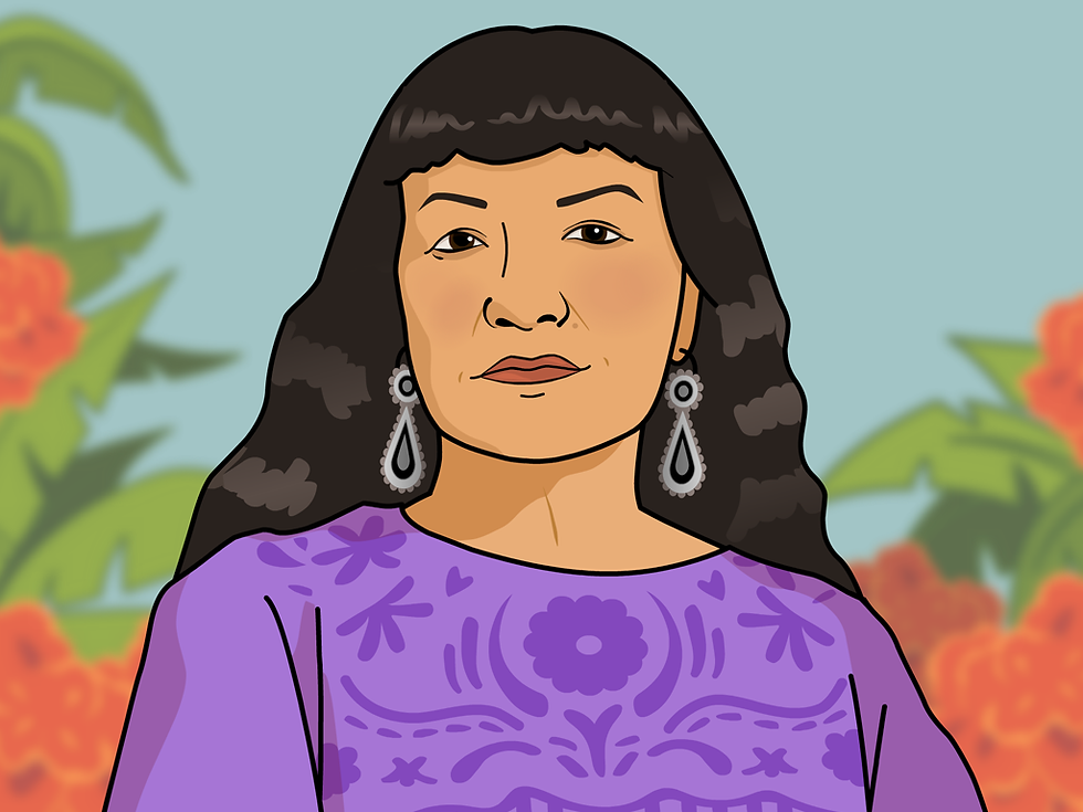 Illustration of the author Sandra Cisneros. From BrainPOP's movie on Sandra Cisneros.
