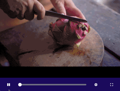 Clip of someone cutting a dragon fruit in half