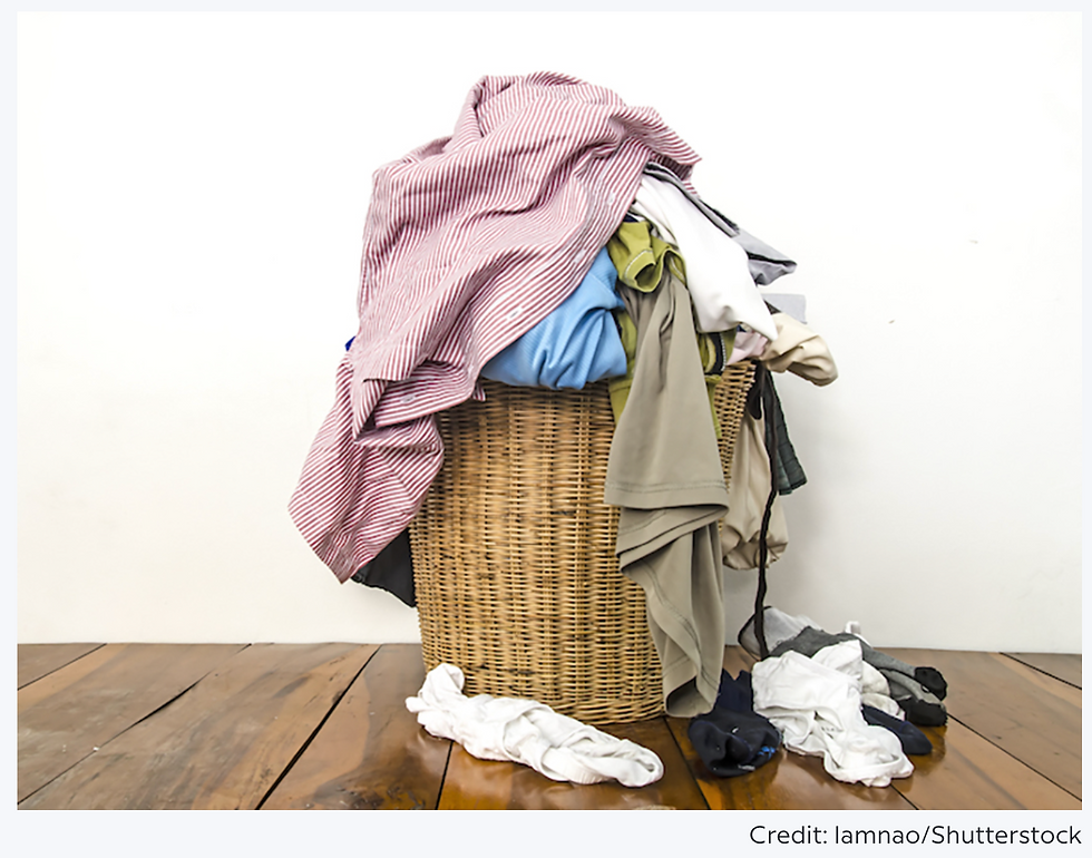 Overflowing laundry bin